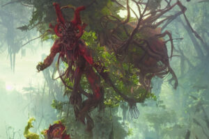 Demon zwisający z drzewa